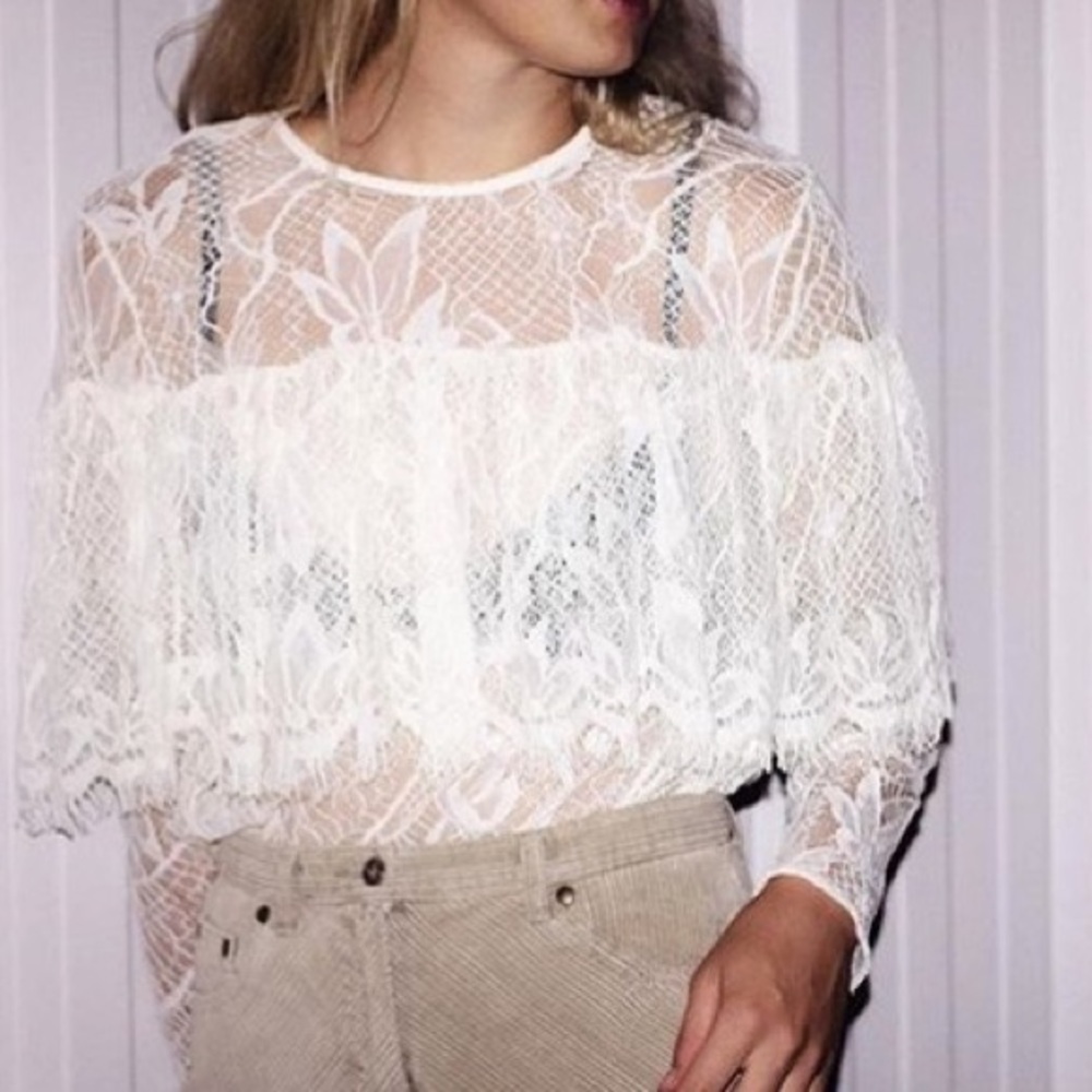 Lace Ruffled Blouse